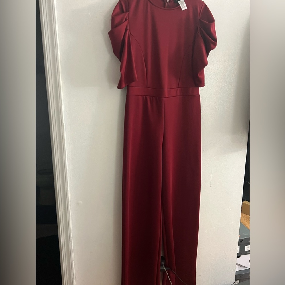 Never worn burgundy jumpsuit